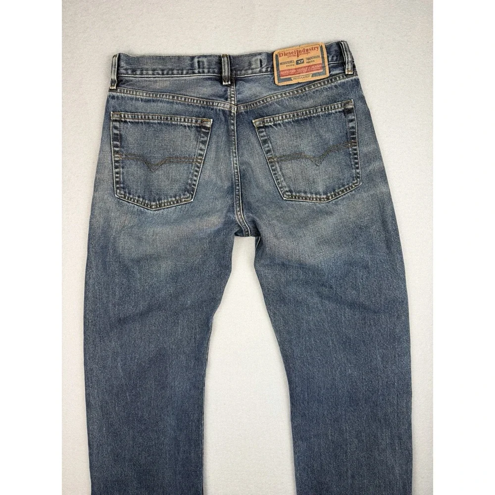 Vintage Y2k Diesel Industry Denim Jeans Mens Made in Italy Blue Pants Size 34x28